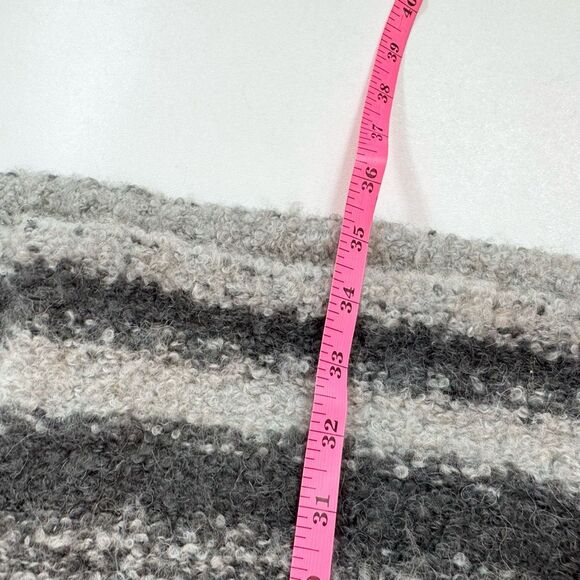 Sundance Sweater Womens Large Wool Alpaca Striped Button Up Chunky Curled Fleece - Picture 3 of 7